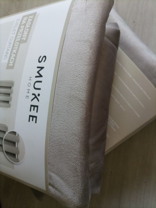 4 zasłony aksamitne welurowe Smukee 4x zasłona na przelotkach beżowa