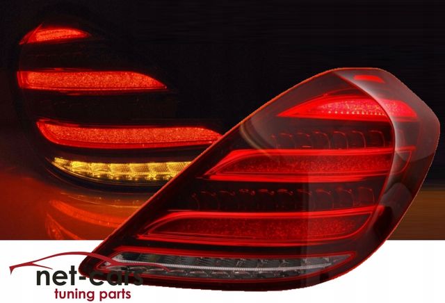 Lampy tylne tył MERCEDES W222 S KLASA -17 LED wzór Lift Czerwono czarn