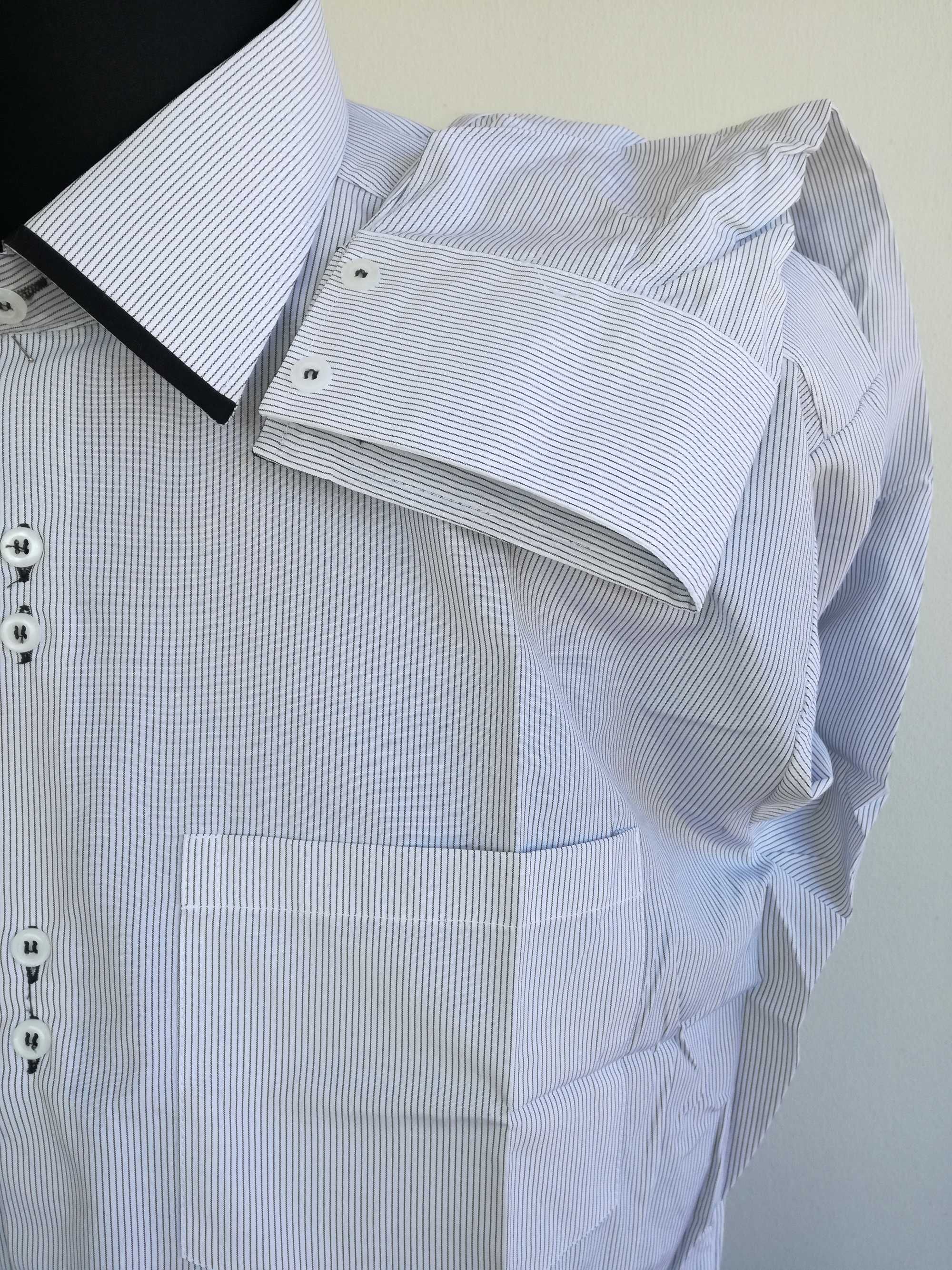 Koszula męska nowa 43-44 rozmiar z metką 176-182 wzrost biała w  paski