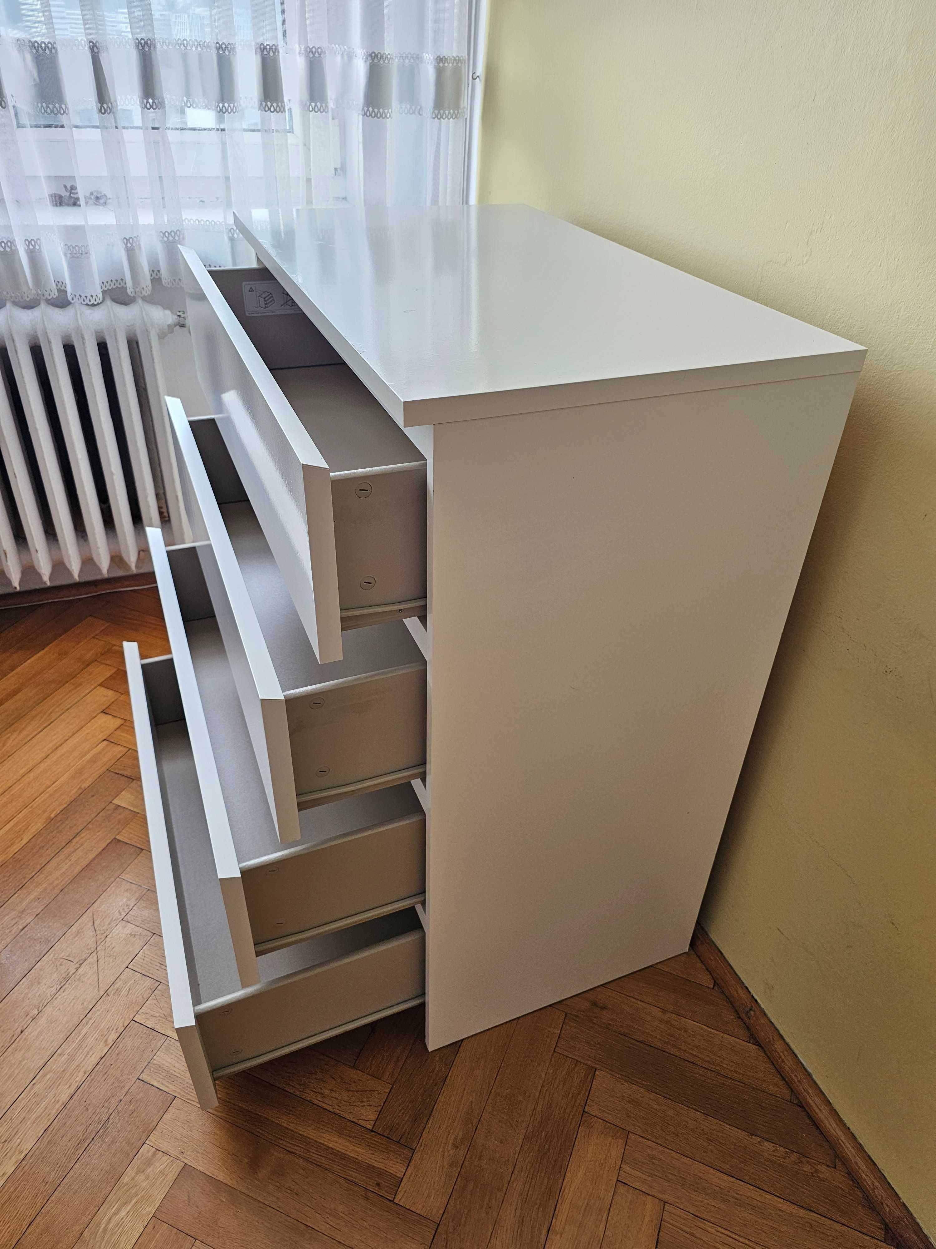 Komoda 4 szuflady, Ikea Malm – kolor biały.