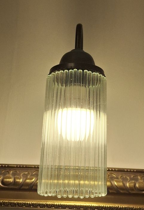 Kinkiety mosiężne szklane 2 sztuki