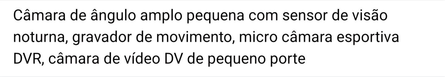 Mini câmera vídeo