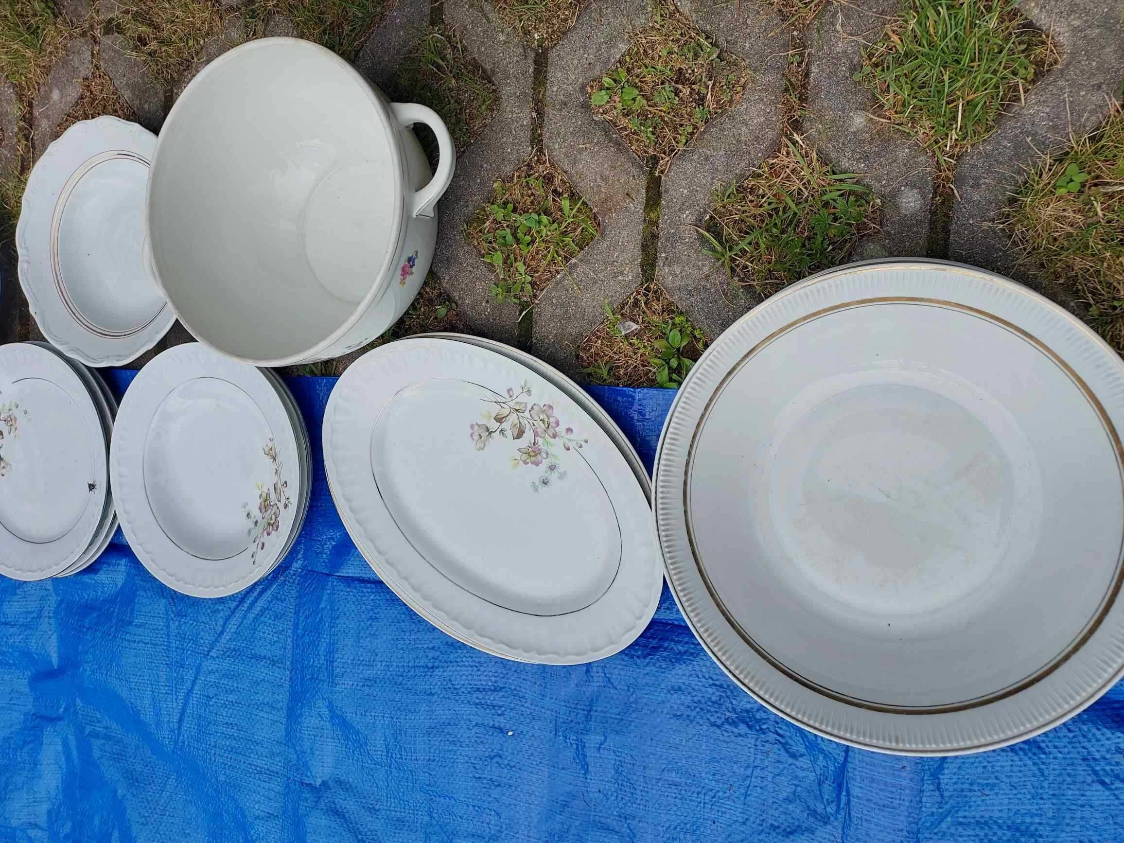 Talerze porcelana zastawa komplet