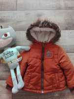 Zimowa kurtka dla chłopca beżowa 80 GRATIS czapka zimowa