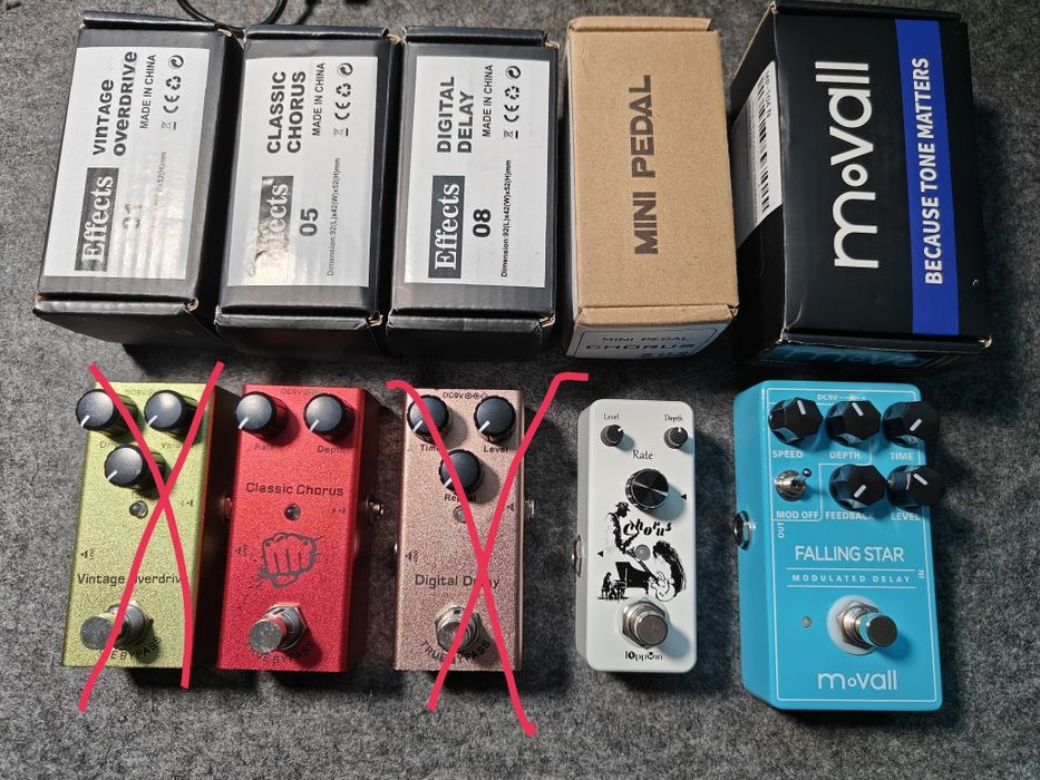 Педалі Ефектів Overdrive, Delay, Chorus
