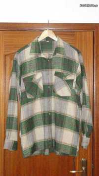 Camisa de homem em flanela verde JCR