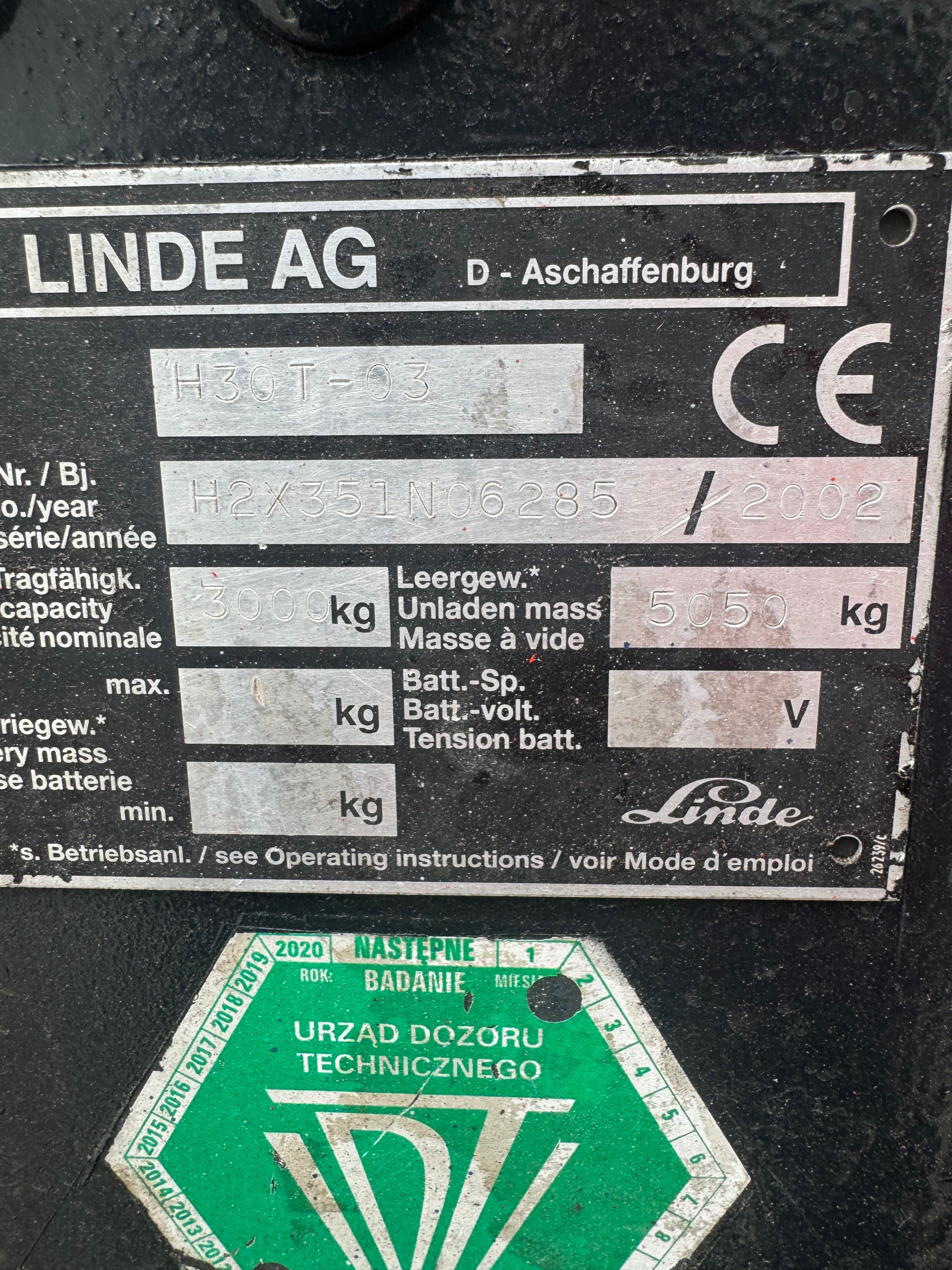 Wózek widłowy Linde H30T 351