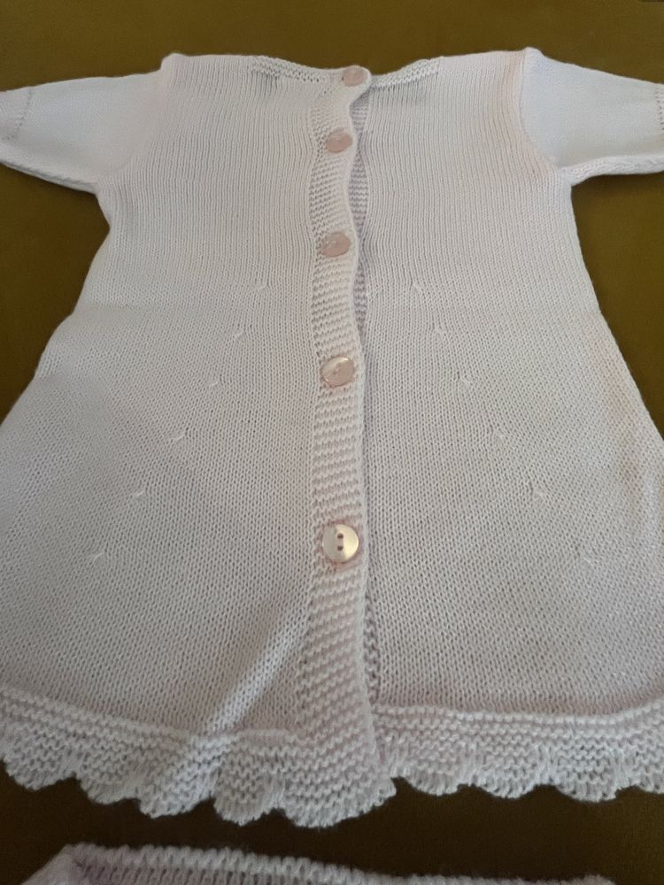 MINHON Conjunto em Malha Rosa Camisola e Tapa-Fralda 6M NOVO