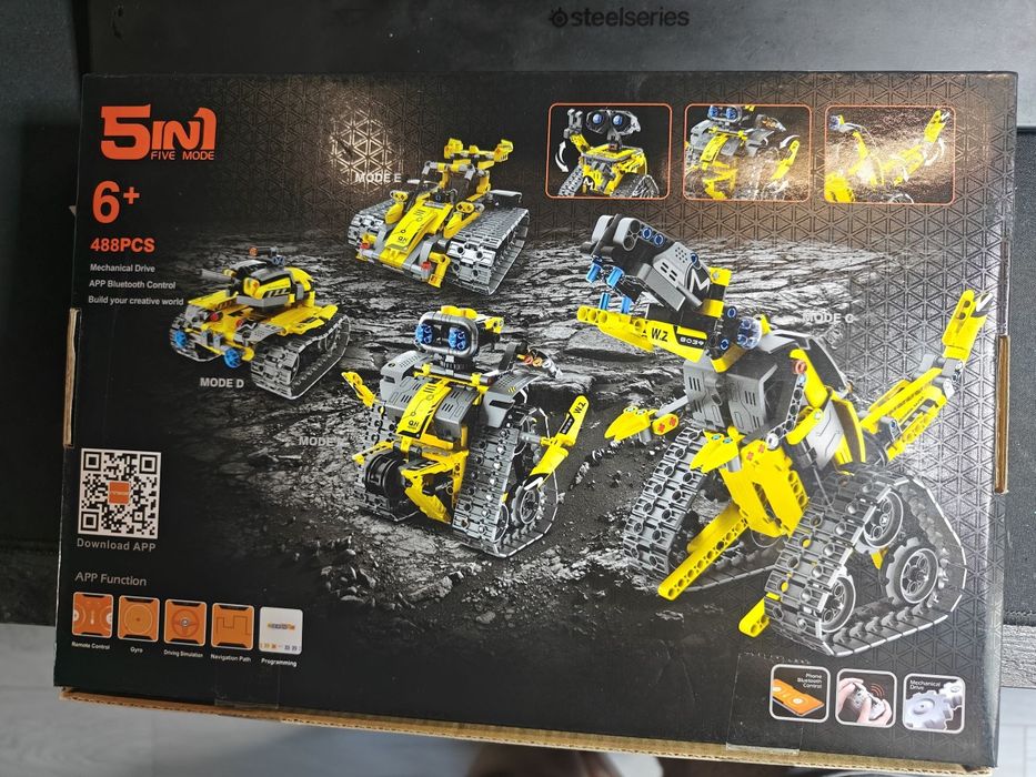 Іграшка-Конструктор-робот 5-в-1 (488 деталей)  Bluetooth + APP