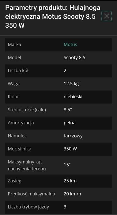 Hulajnoga motus scooty 8.5