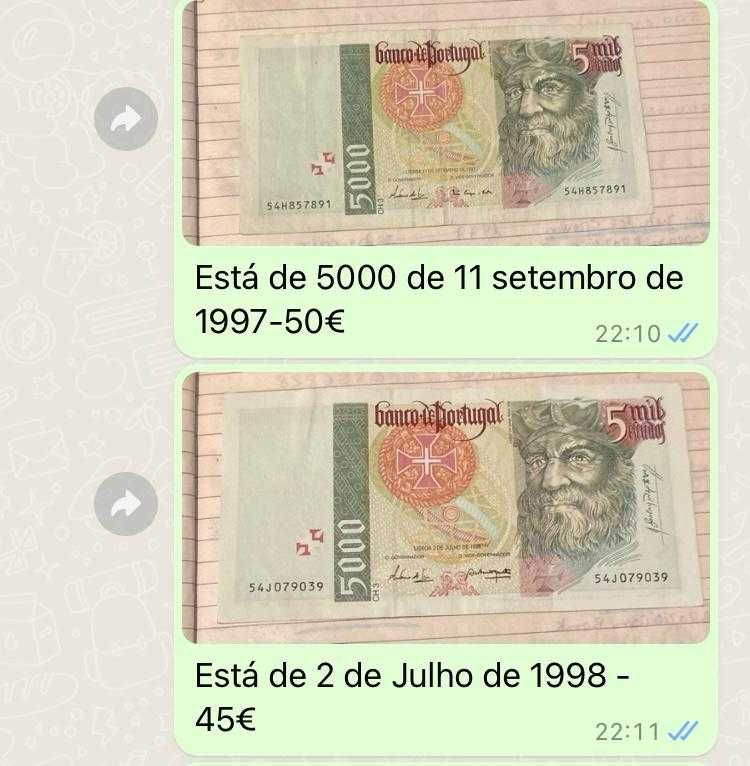 Vendo várias notas antigas
