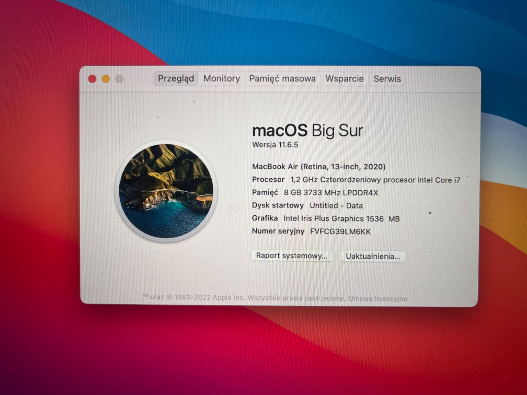 Mac Book Air 13 2020 i7 500GB