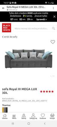 Sofa kanapa Black red White z funkcją spania