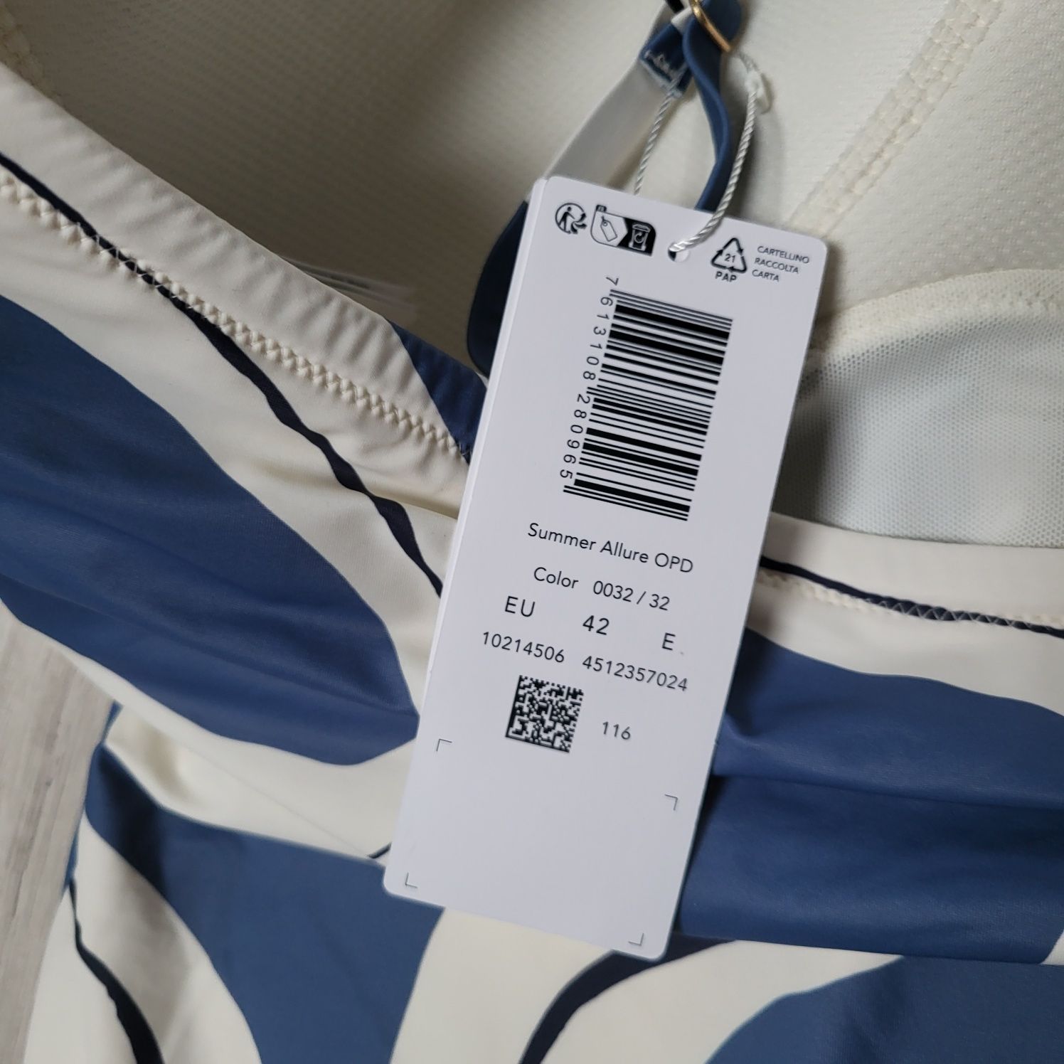 Strój kąpielowy jednoczęściowy Triumph 42E summer Allure biały niebies