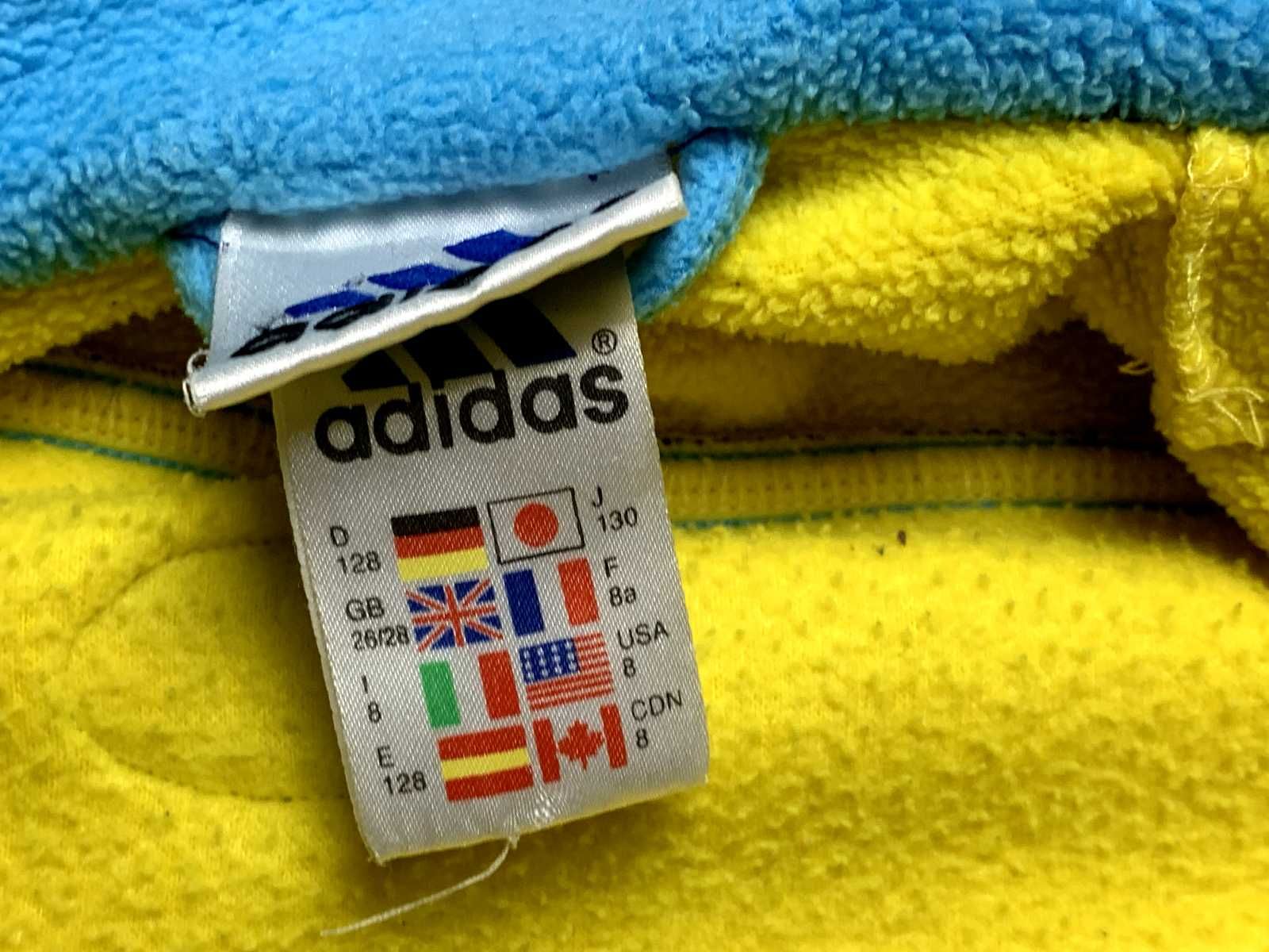 Винтажная детская флиска на замке adidas 90тые в патриотическом стиле