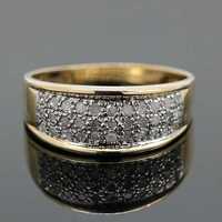Złoty pierścionek obrączka z diamentami 0.50ct 9K