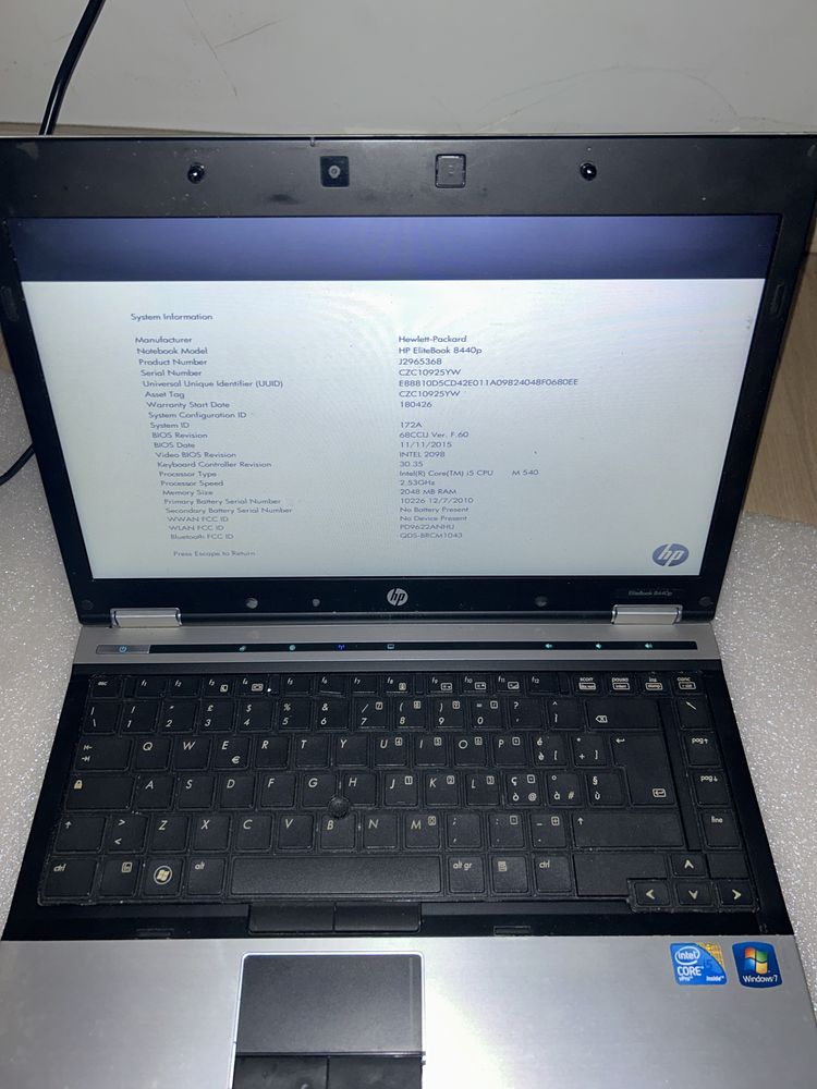 Hp Elitebook 8440p i5