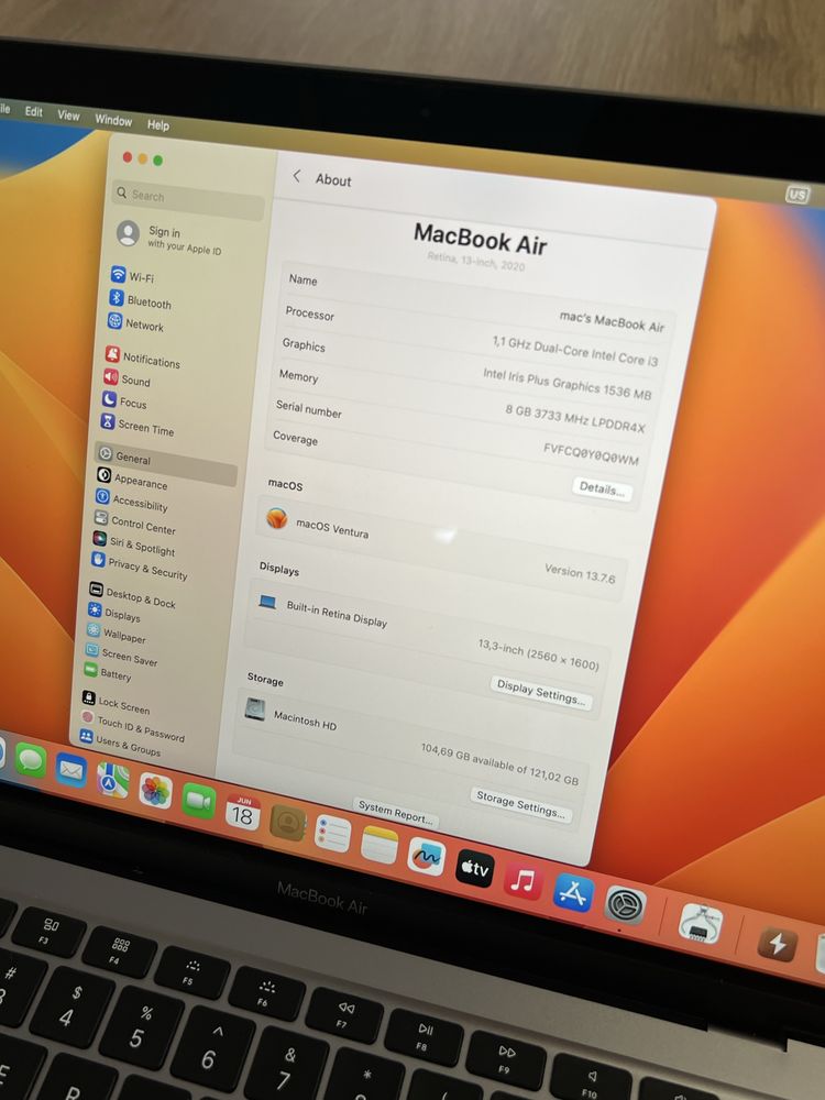 Ідеальний MacBook Air 13’ 2020 i3/8GB/128GB (SpaceGray) Без Блокувань