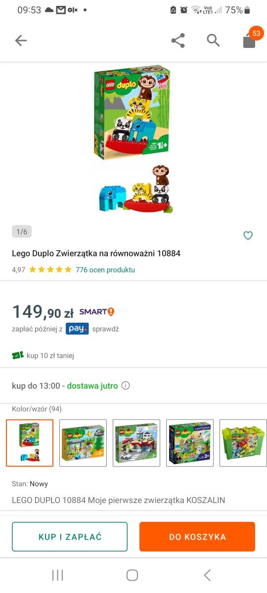 Lego Duplo Zwierzątka na równoważni