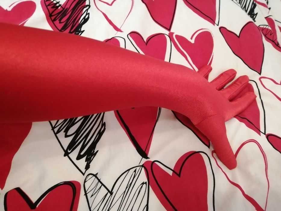 Rękawiczki dlugie za łokieć do sukni bal studniowka karnawal