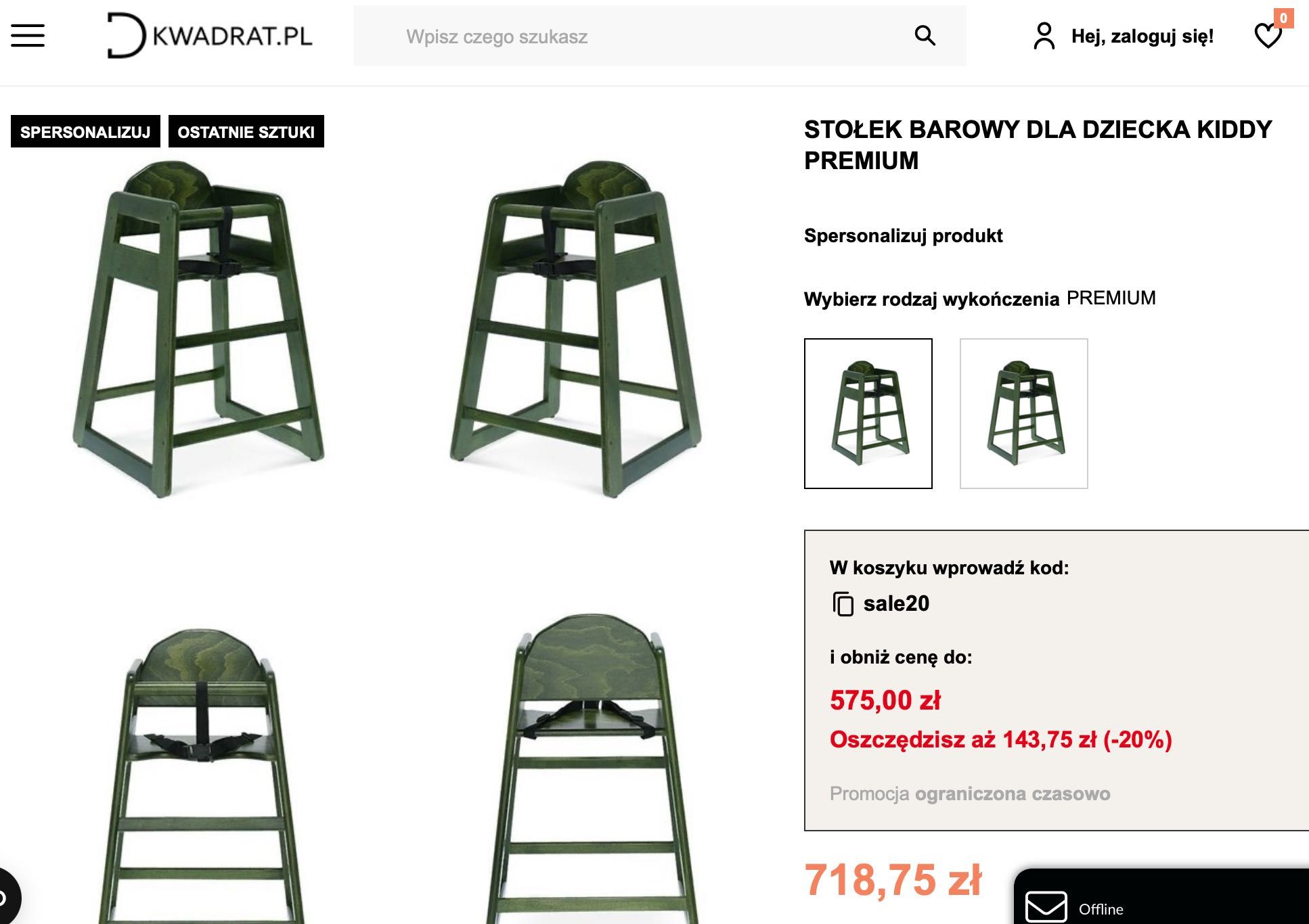 Krzesełko drewniane do karmienia dziecka Fameg Kiddy Premium