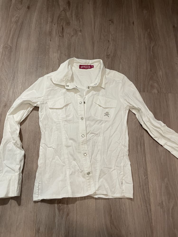 Biała koszula z czachą 145