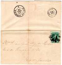 RARO Selo Postal do Império do Brasil em Sobrescrito Original - 1872