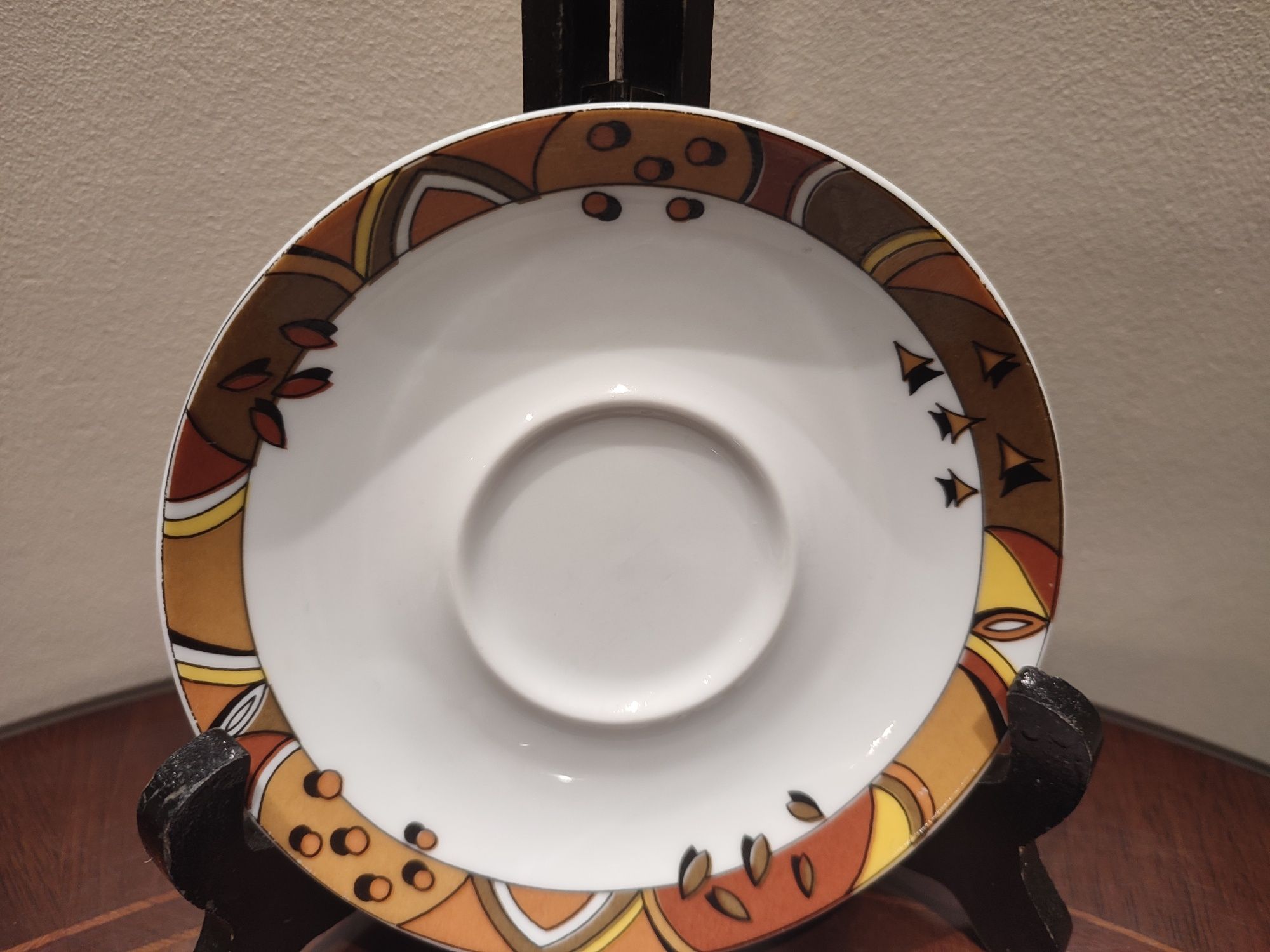 Śliczny stary zestaw dwóch spodków porcelana Wawel Krzysztof