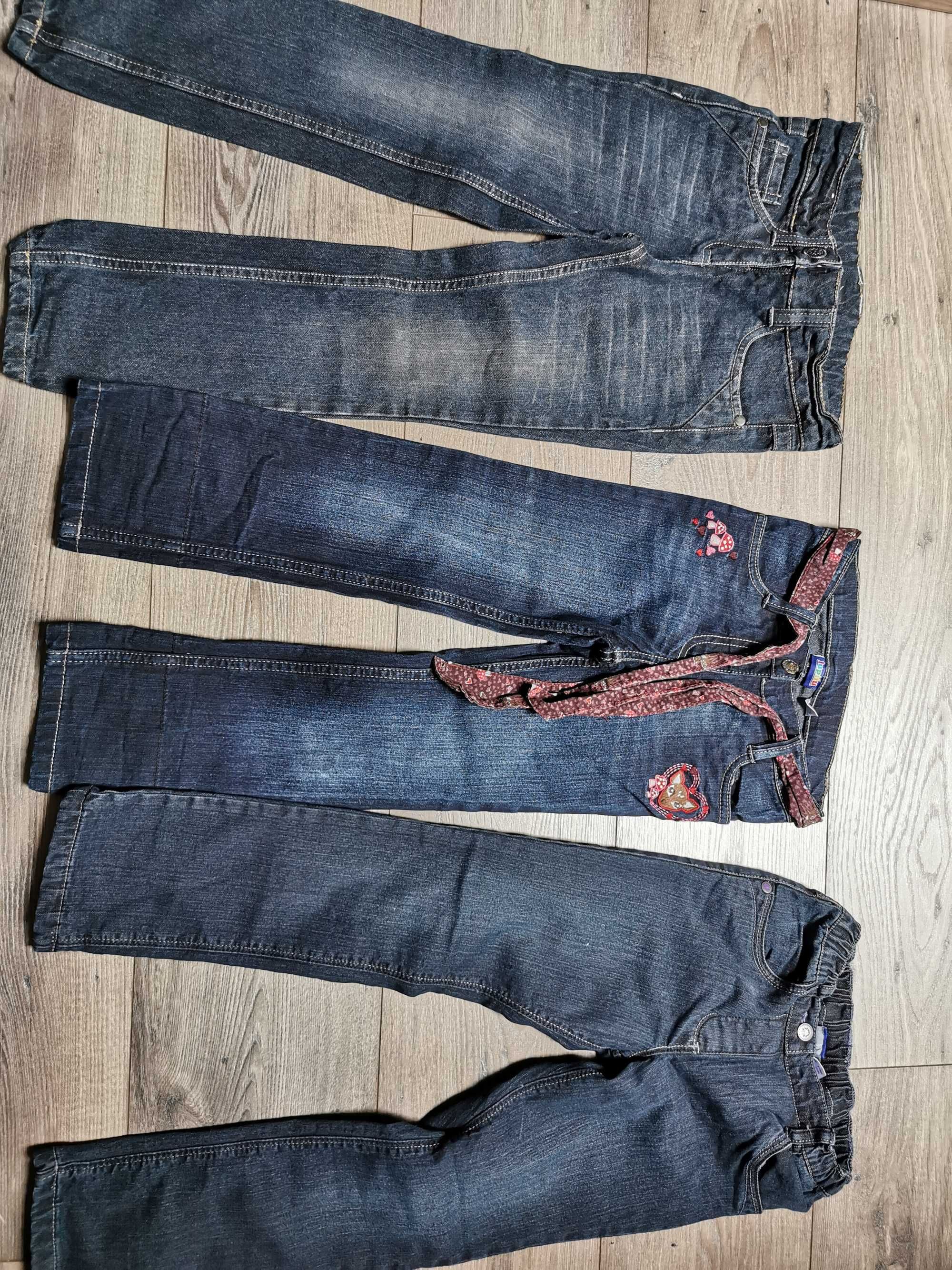 Zestaw 3 par NOWYCH spodni jeansowych dla dziewczynki 110-116