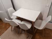 Komplet stół prostokątny 100x65 +4 krzesła -prawie nowy