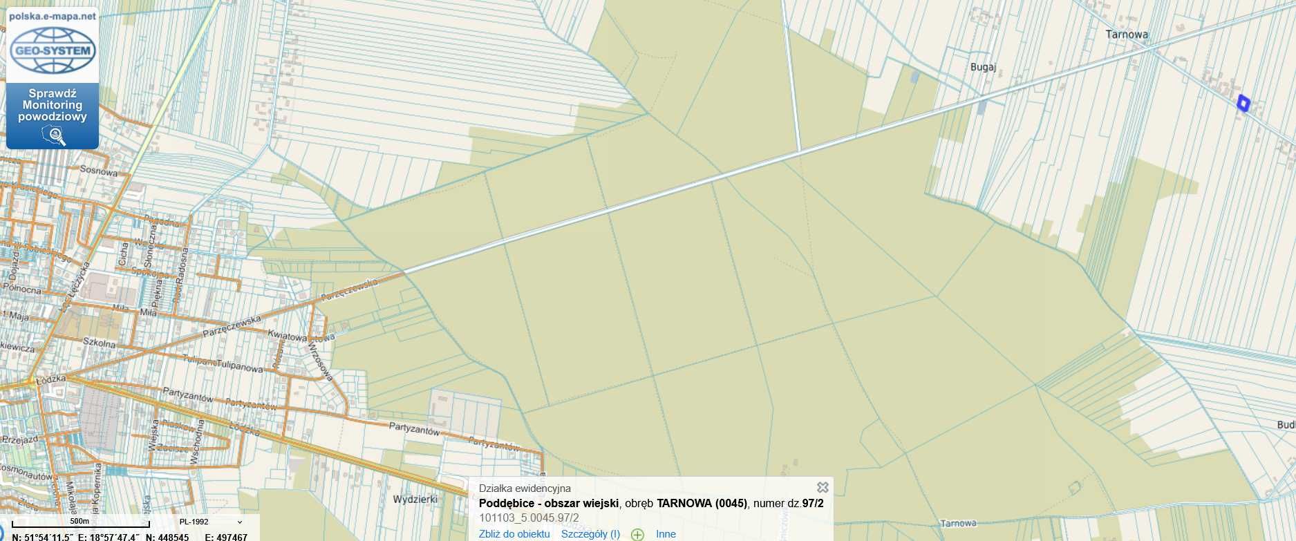 Piękna działka 4 km od term w Poddębicach