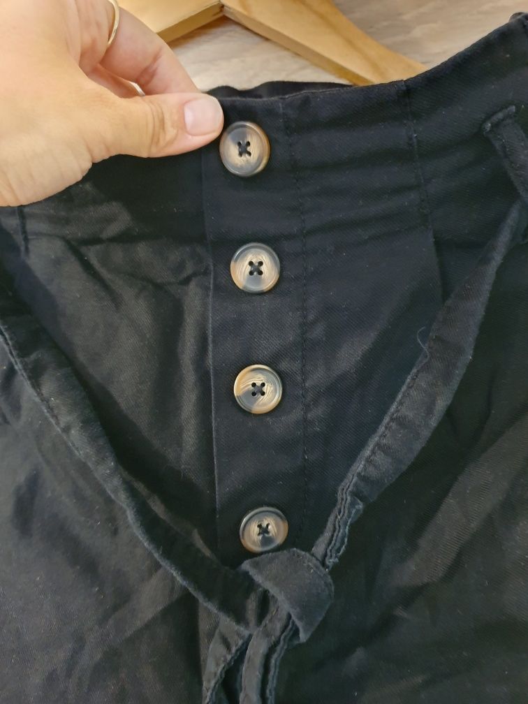 Eleganckie czarne spodnie H&M 100% bawelna 42 XL alladynki haremki