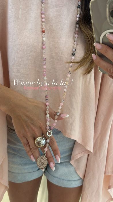 By o la la wisiorek kamień naturalny róż złoto new %%%