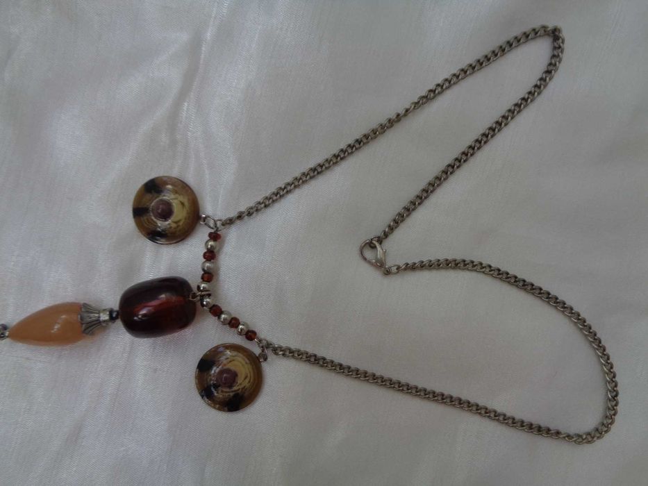 намисто штучн бурштин янтар нове 54см двустороннє