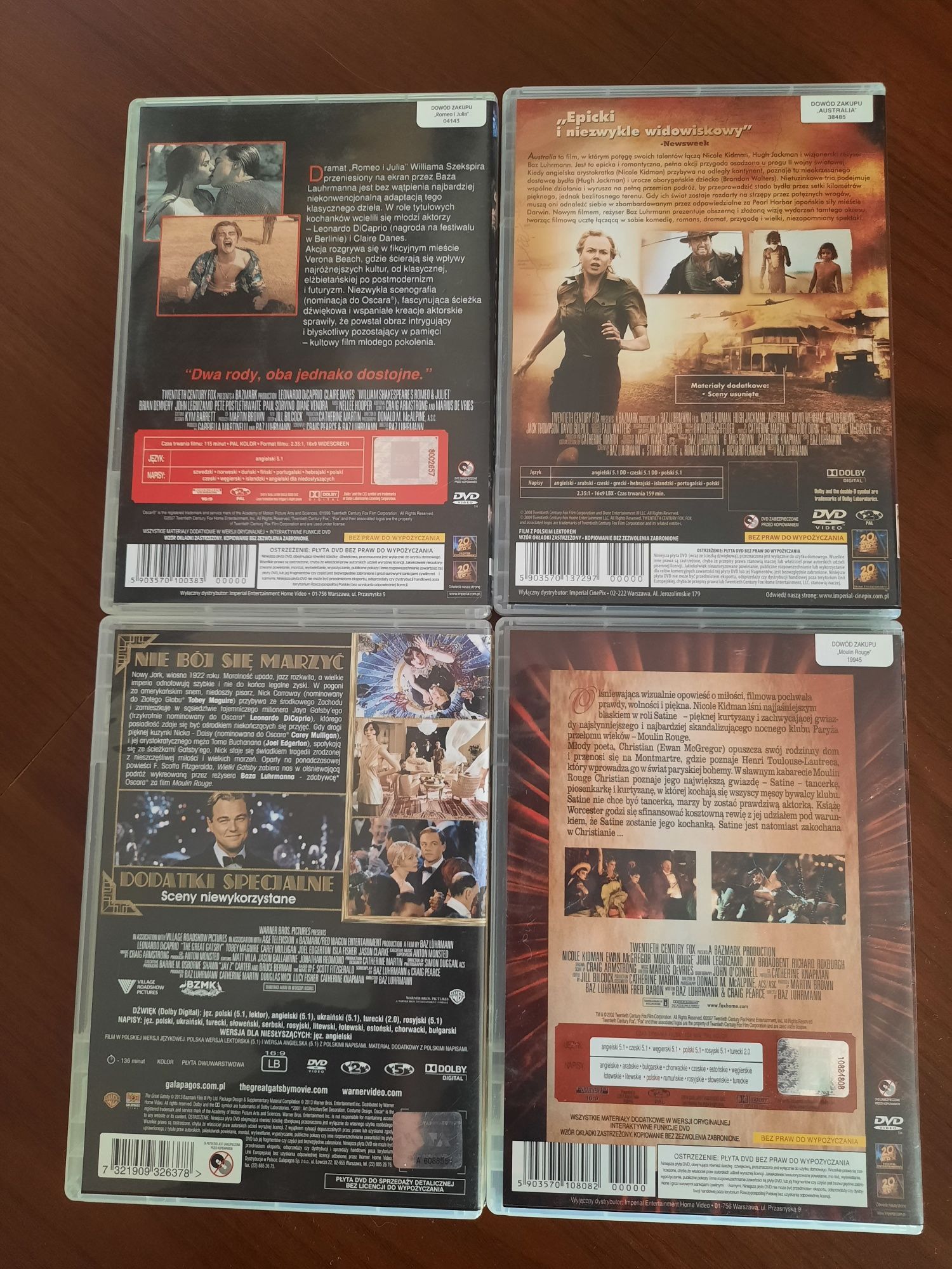 Baz Luhrmann - zestaw 5 filmów na DVD