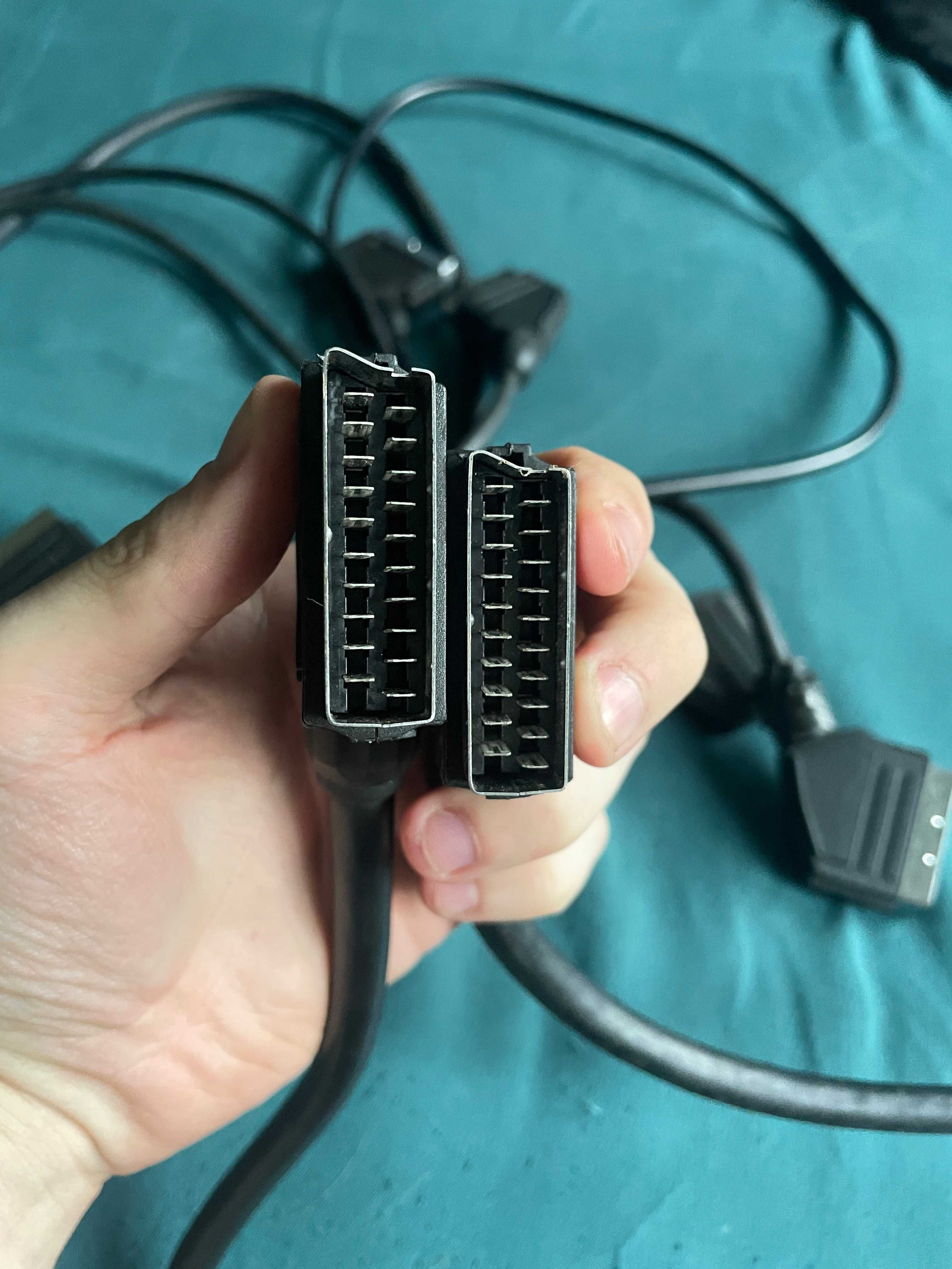 5 kabli Euro Scart do dekodera/magnetowid