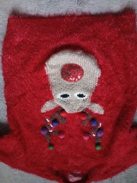 świąteczny sweter z reniferem, włochaty miękki 146