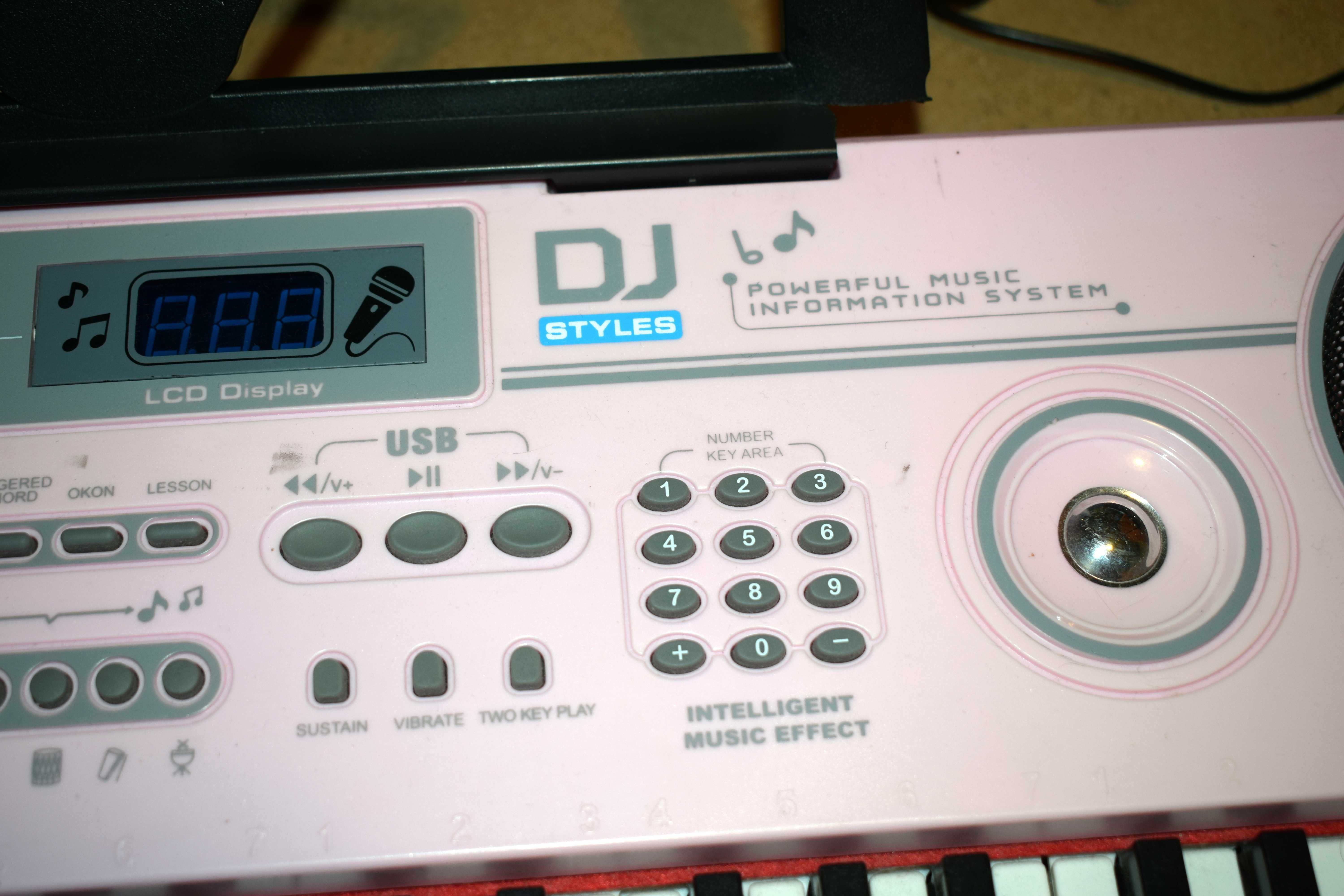 Keyboard 328-06 Lijia, Mikrofon, zasilacz, różowy kolor