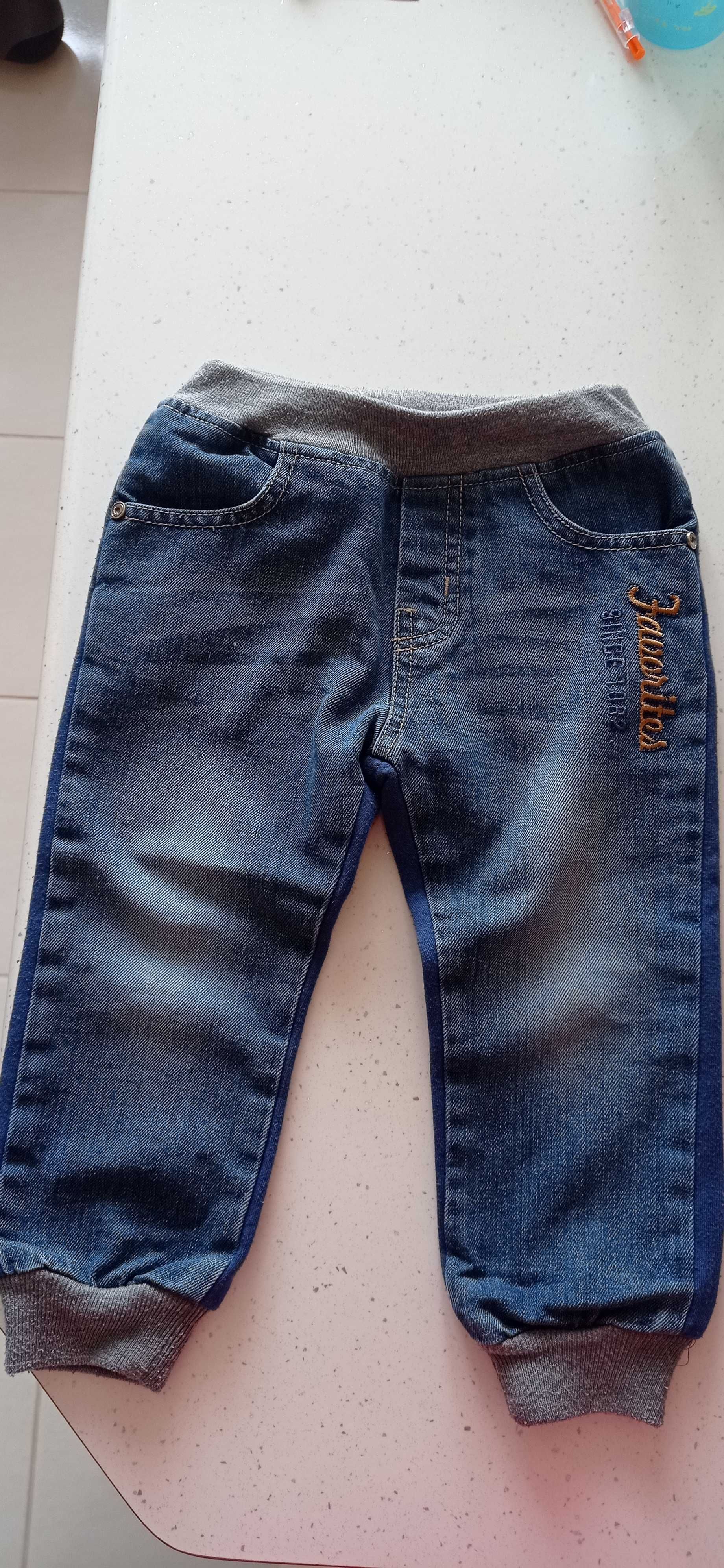 Spodnie wygodne jeans i dres dla dwulatka 86/92