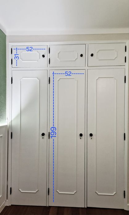 Portas de Roupeiro Madeira Maciça Lacadas de Branco