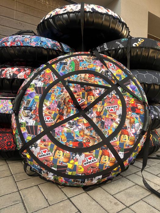 Тюбінг надувний 2в1 100 120 см Орнамент різні принти до 200 кг санки