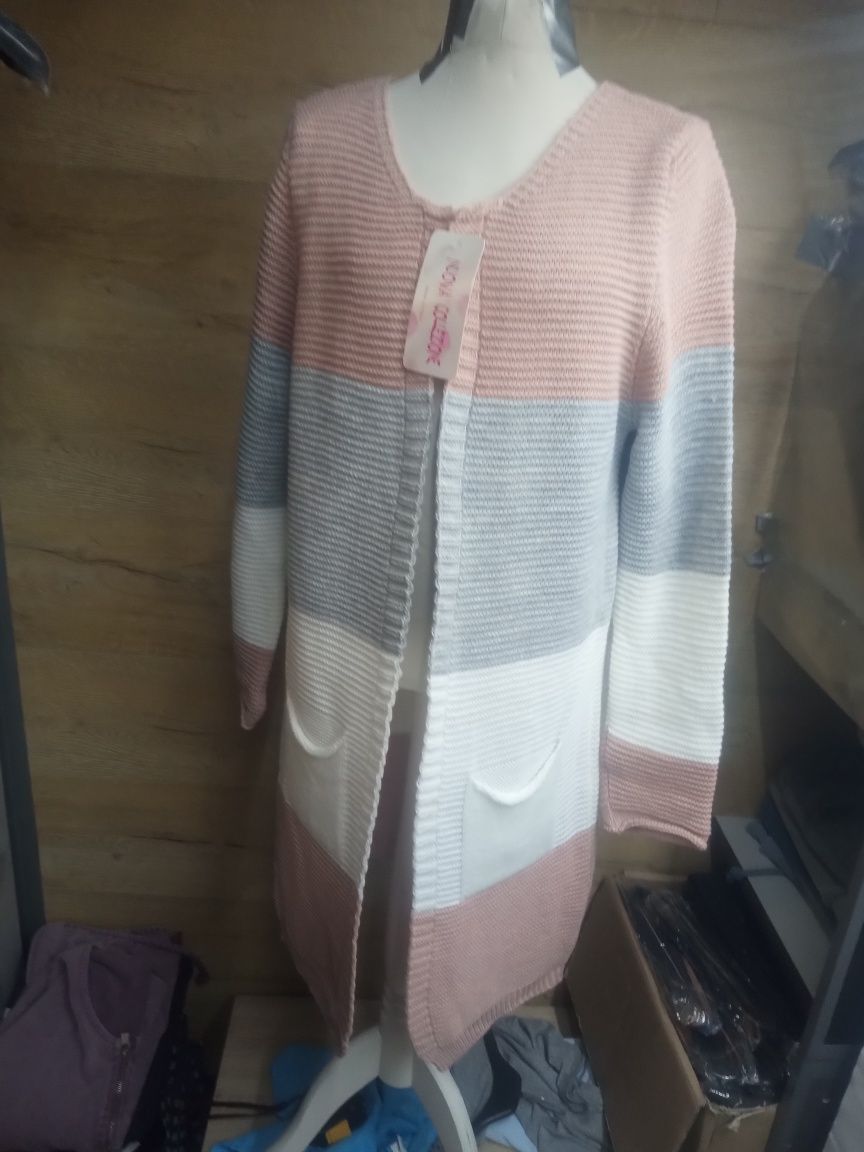 Sweter/kardigan długi 3 kolory wyprzedaż Włoska produkcja wyprzedaż