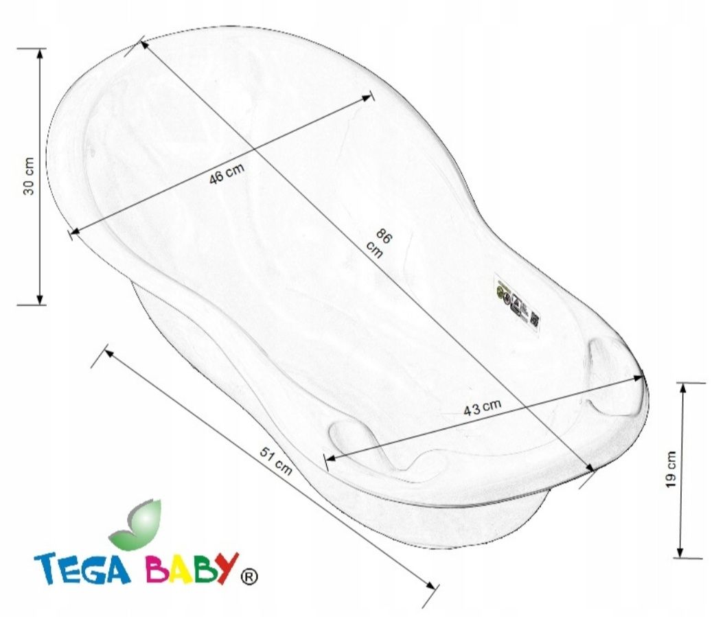 Stojak i wanienka Tega Baby 86cm z odpływem