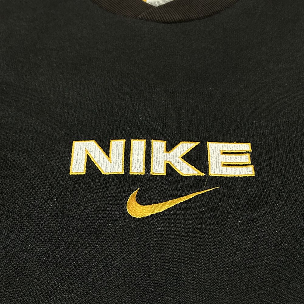 Bluza Nike big logo central swoosh spellout czarna vintage 90s