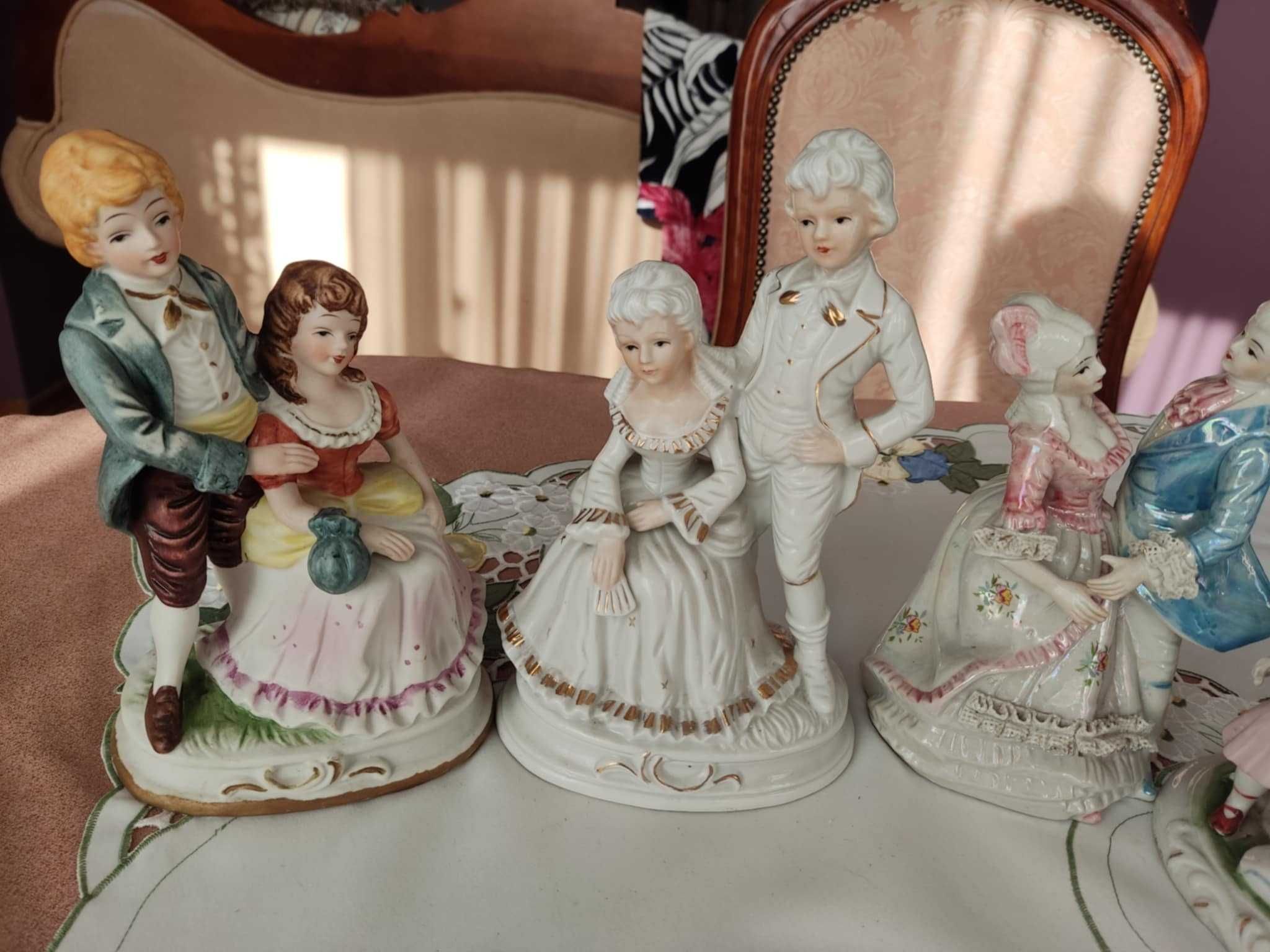 porcelanowe malowane  figurki 4 sztuki pary