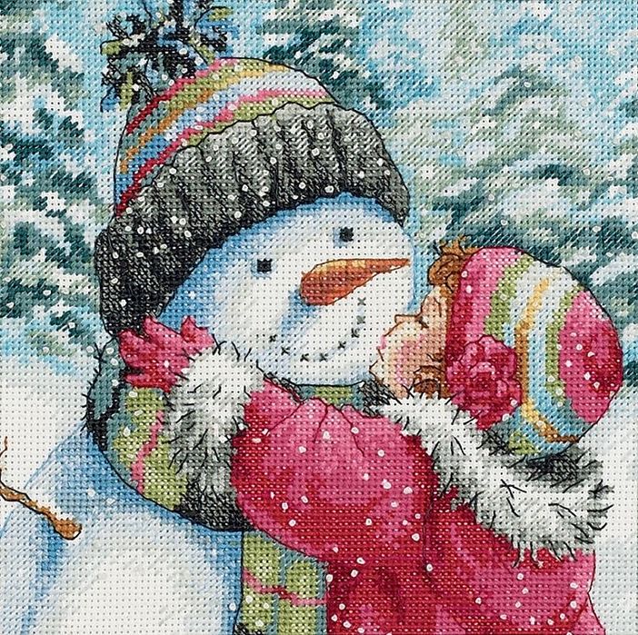 Dimensions Gold collection A Kiss for Snowman набір вишивання хрестом
