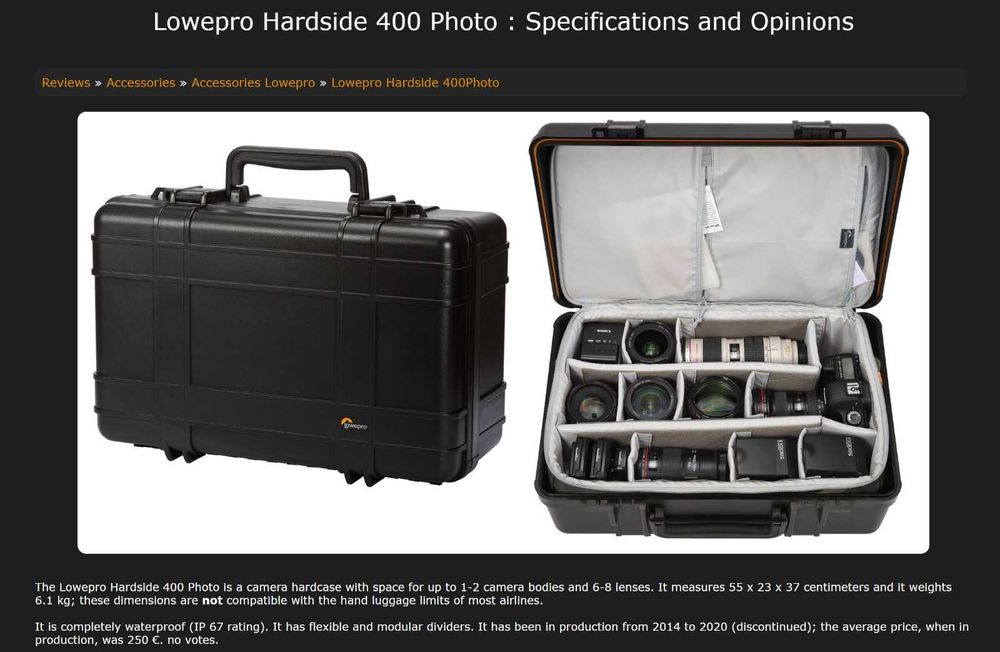 Caixa rígida LOWEPRO Harside 400 photo