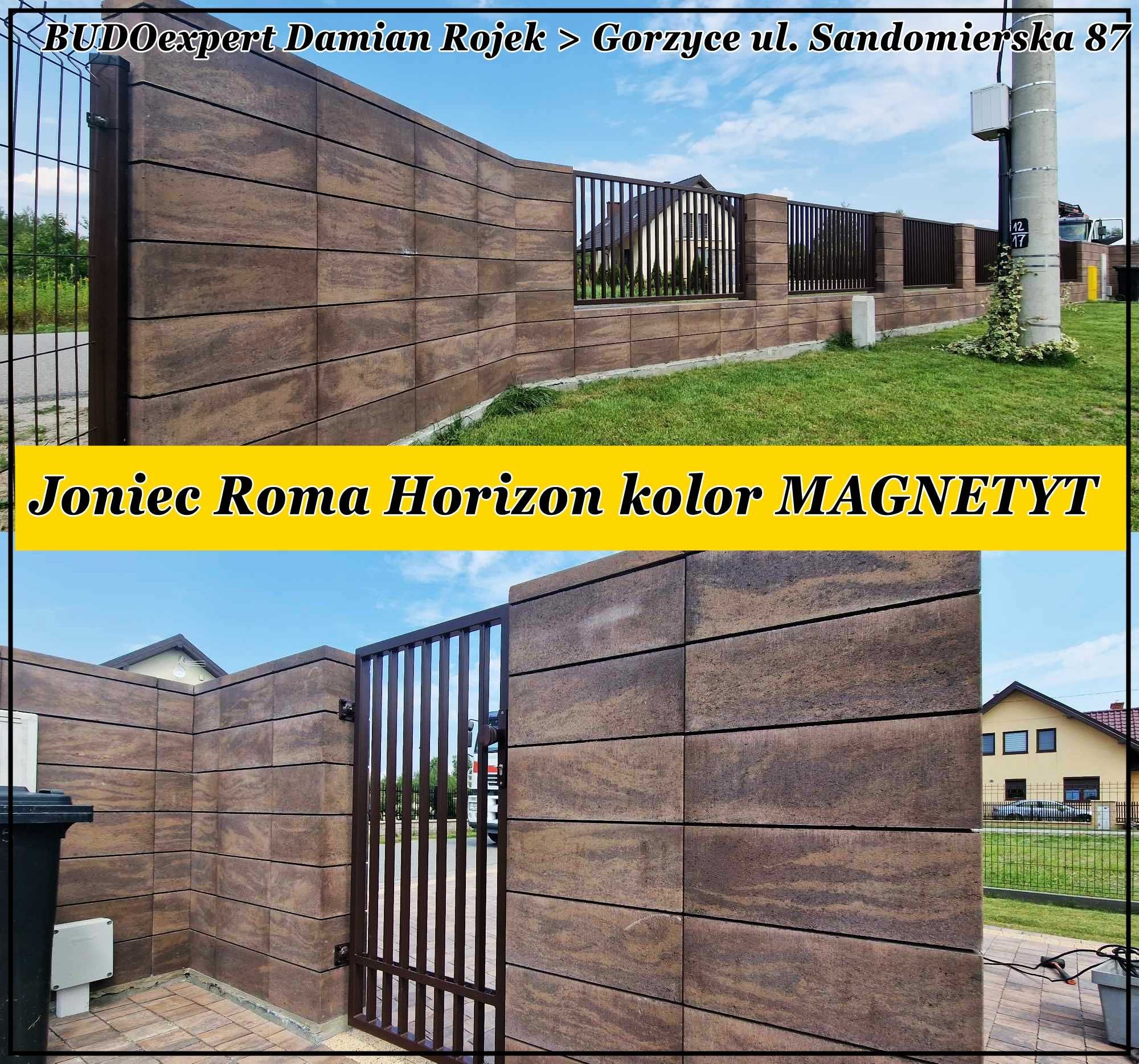 Bloczek pustak Joniec Roma Horizon kolor MAGNETYT ogrodzenie frontowe