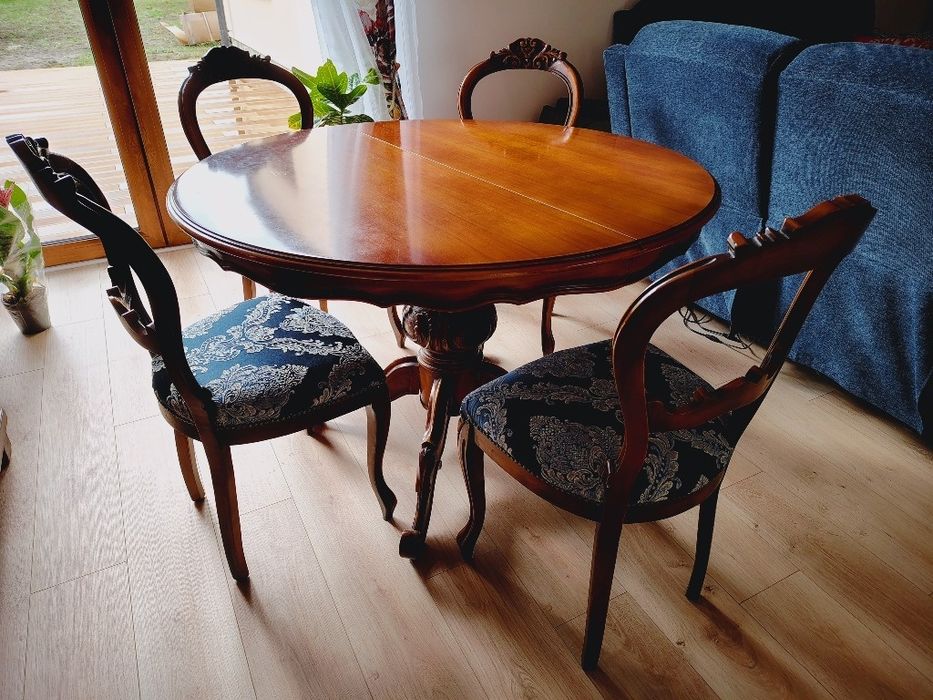 Stół z 6 krzesłami Ludwik Filip