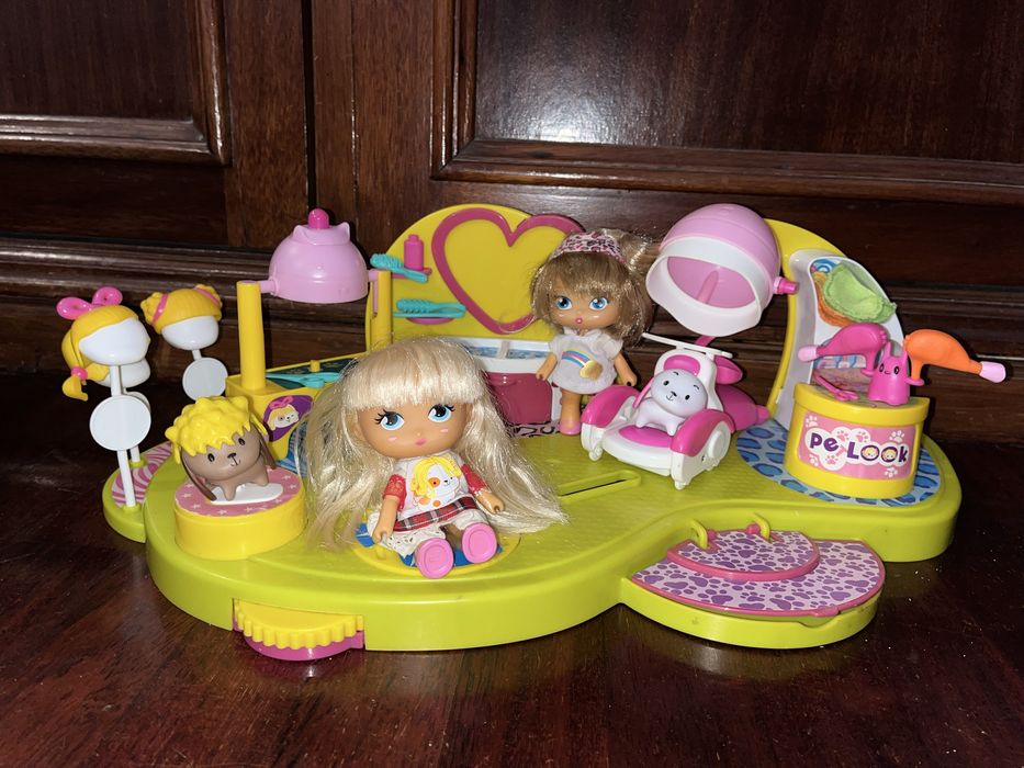 Pet groomer + bonecas + animais + acessórios